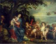 Dyck Anthony van Rest on the Flight into Egypt Madonna with Partridges - Hermitage